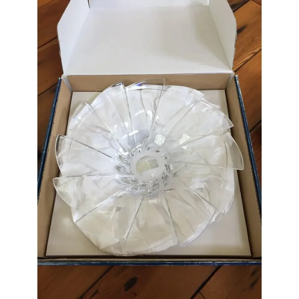 Mikasa Elite Heavy Lead Crystal Vista Modern Glass Centerpiece Display Bowl 14